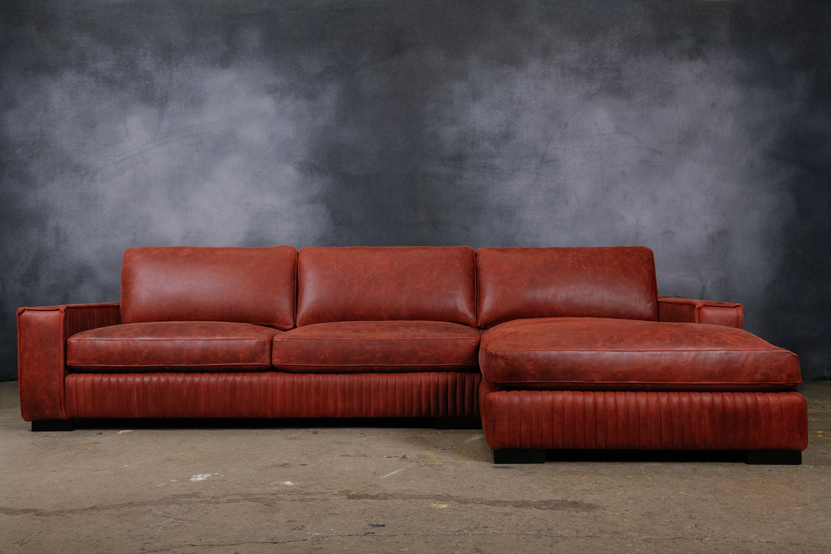 ROYAL ADMIRAL LEATHER SOFA CHAISE RHF