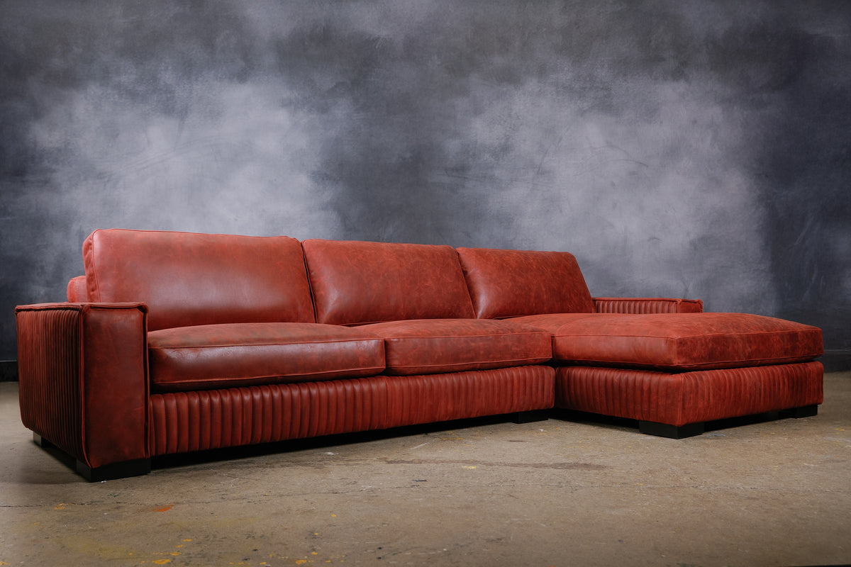 ROYAL ADMIRAL LEATHER SOFA CHAISE RHF