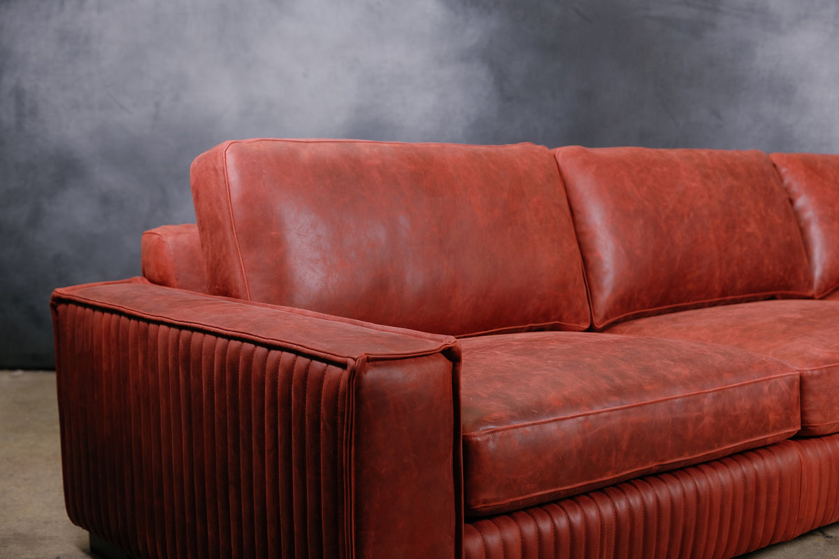 ROYAL ADMIRAL LEATHER SOFA CHAISE RHF