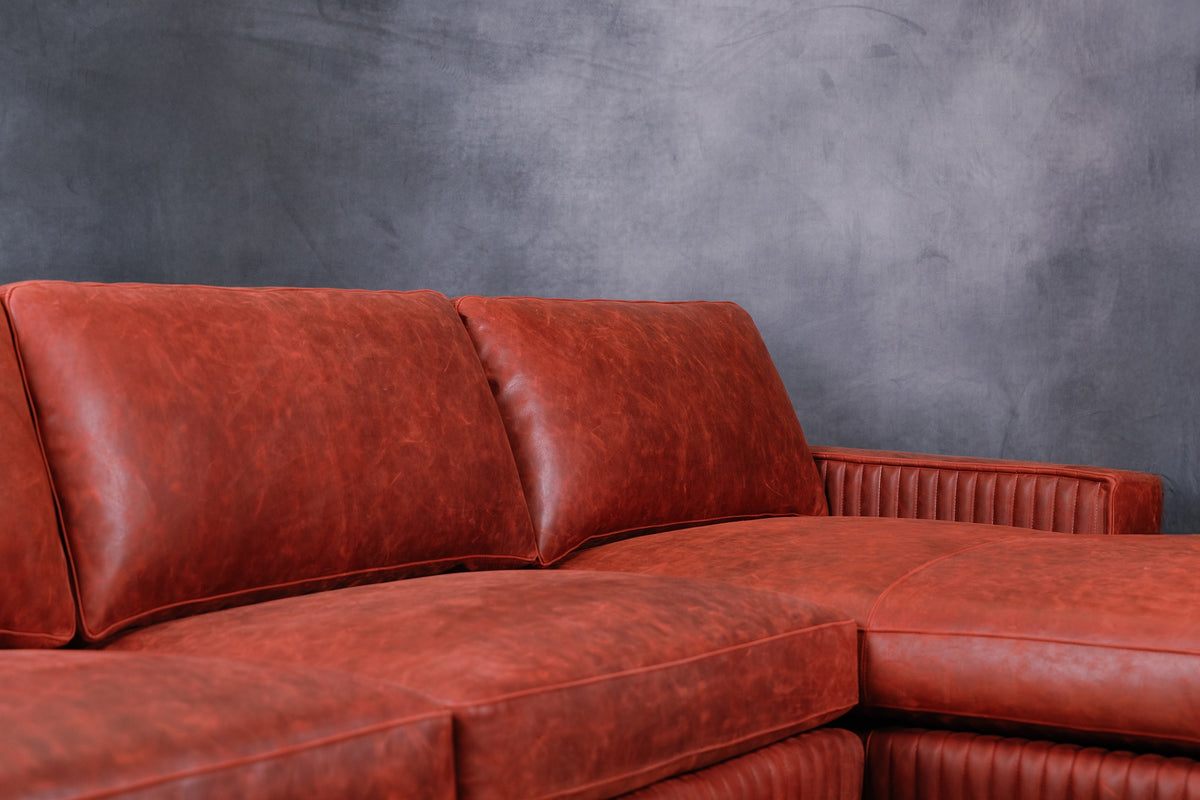 ROYAL ADMIRAL LEATHER SOFA CHAISE RHF