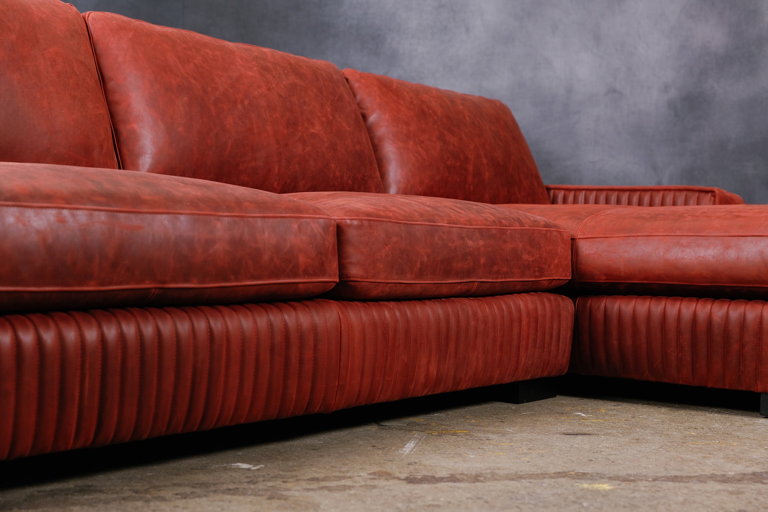 ROYAL ADMIRAL LEATHER SOFA CHAISE RHF