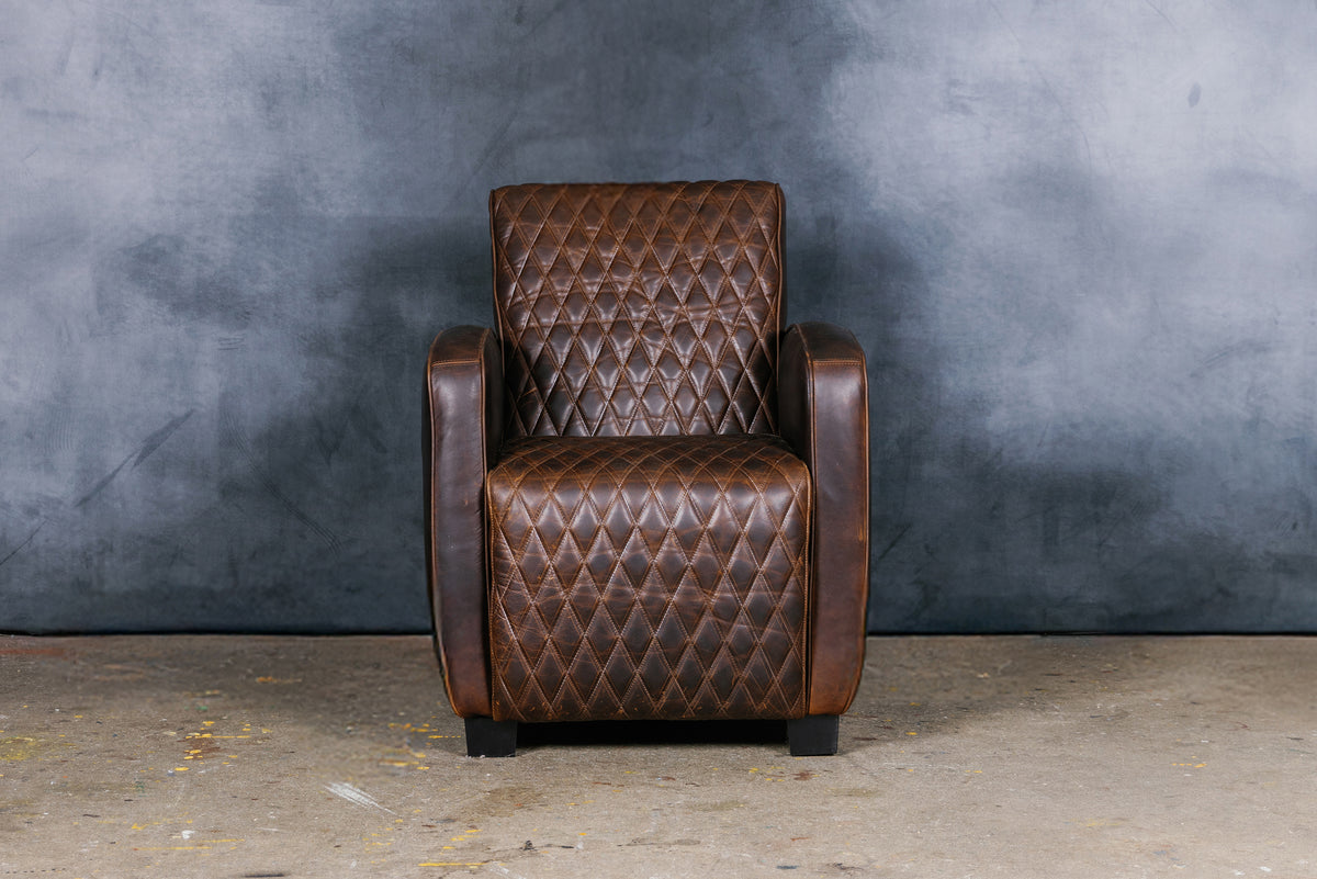 RETRO QUILT LEATHER CHAIR