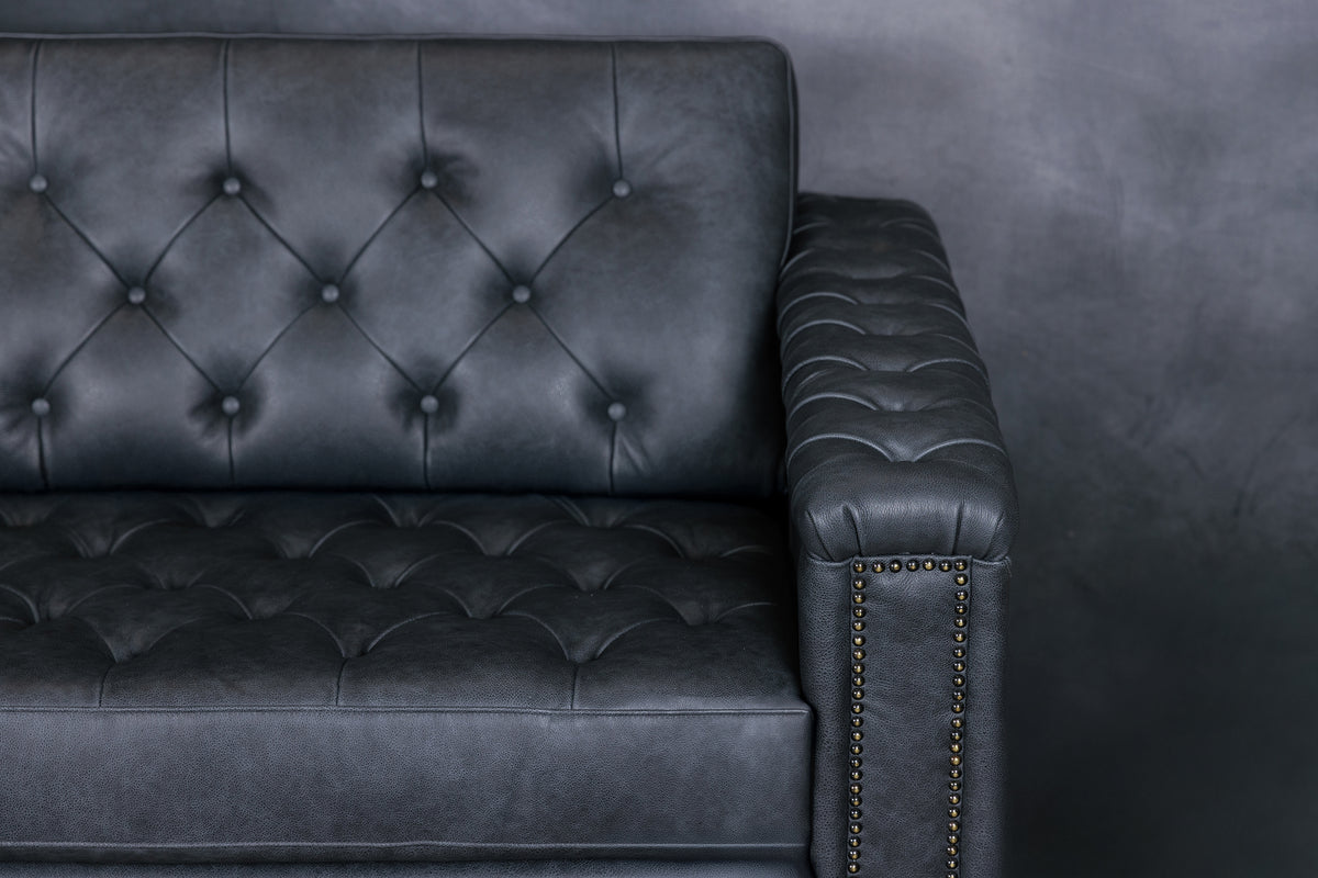 TUXEDO LEATHER SOFA