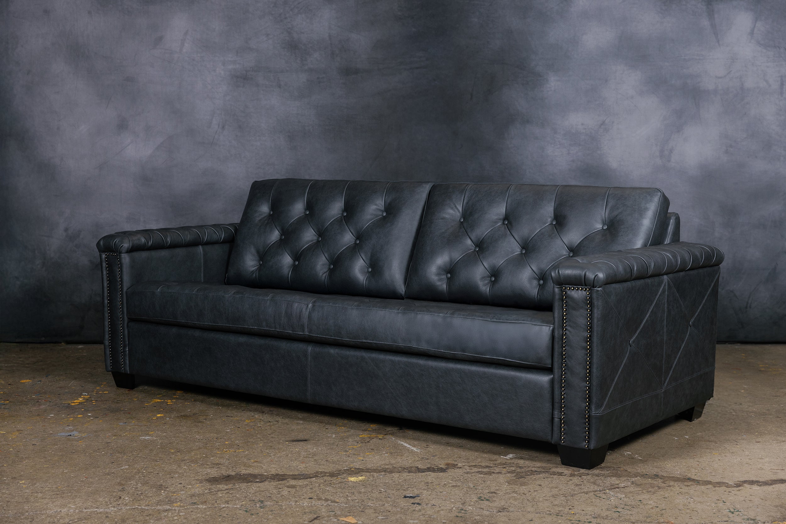 TUXEDO LEATHER SOFA