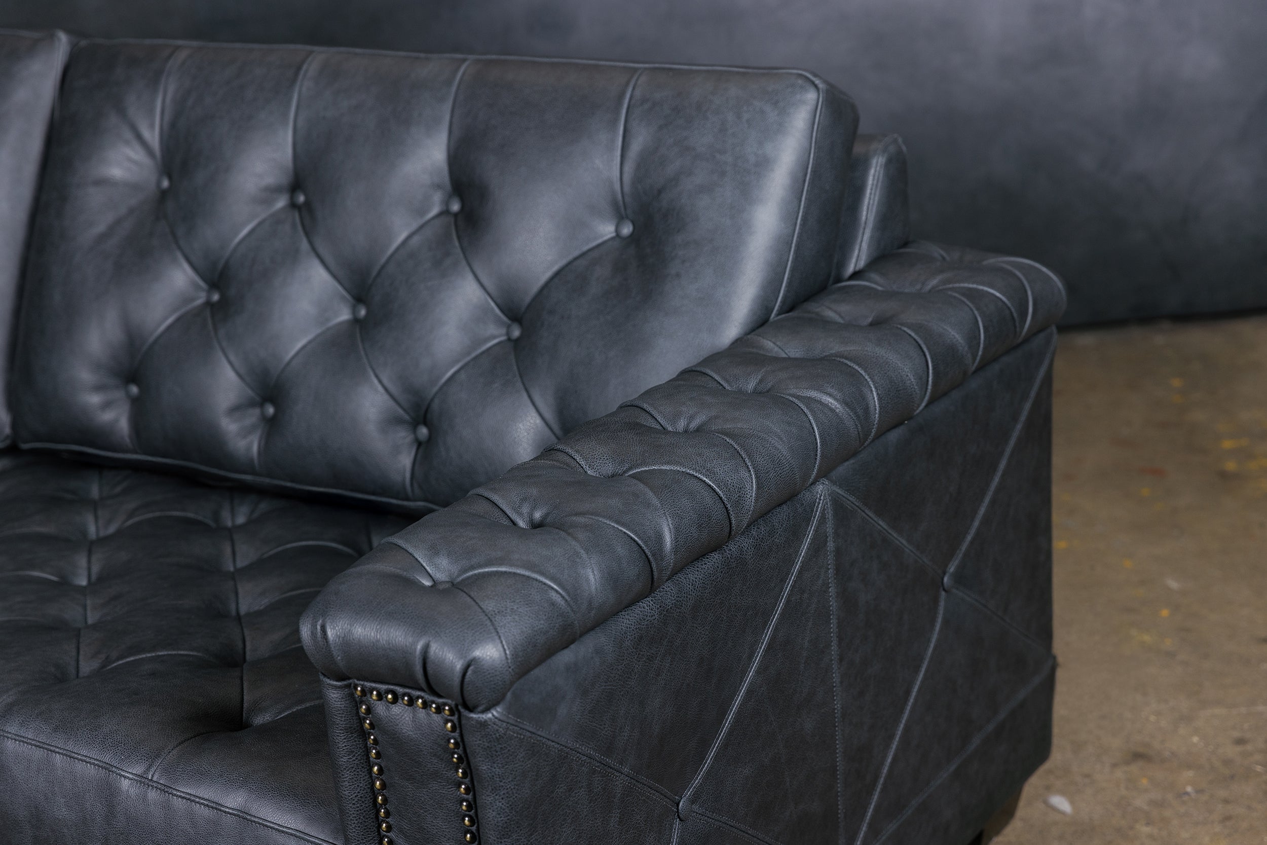 TUXEDO LEATHER SOFA