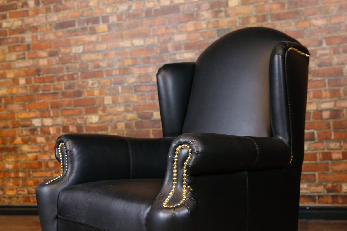 BLACK CLASSIC ROLL ARM CHAIR AS IS