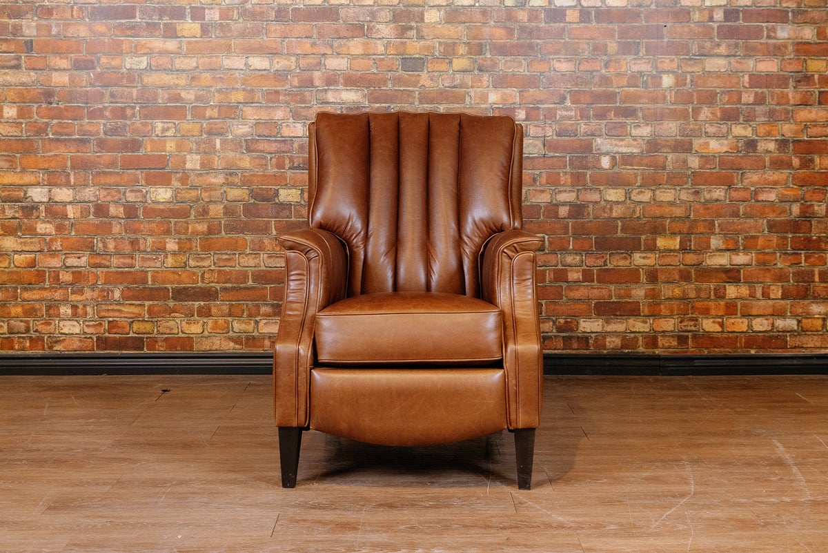 LIBRARY LEATHER RECLINER FLOOR MODEL (SOLD)