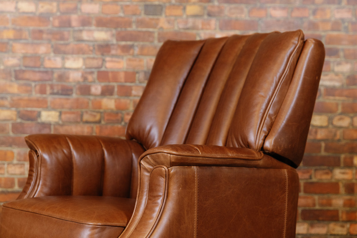 LIBRARY LEATHER RECLINER FLOOR MODEL (SOLD)