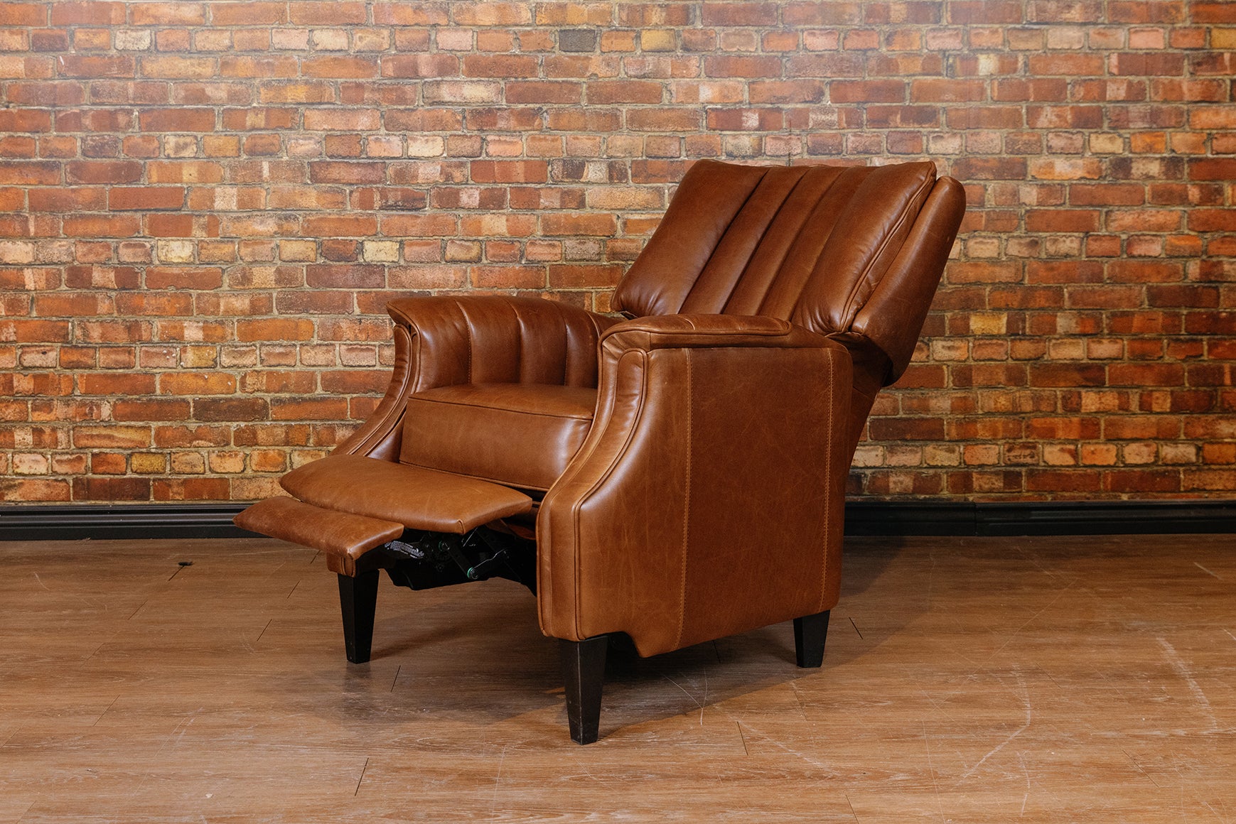 LIBRARY LEATHER RECLINER FLOOR MODEL (SOLD)