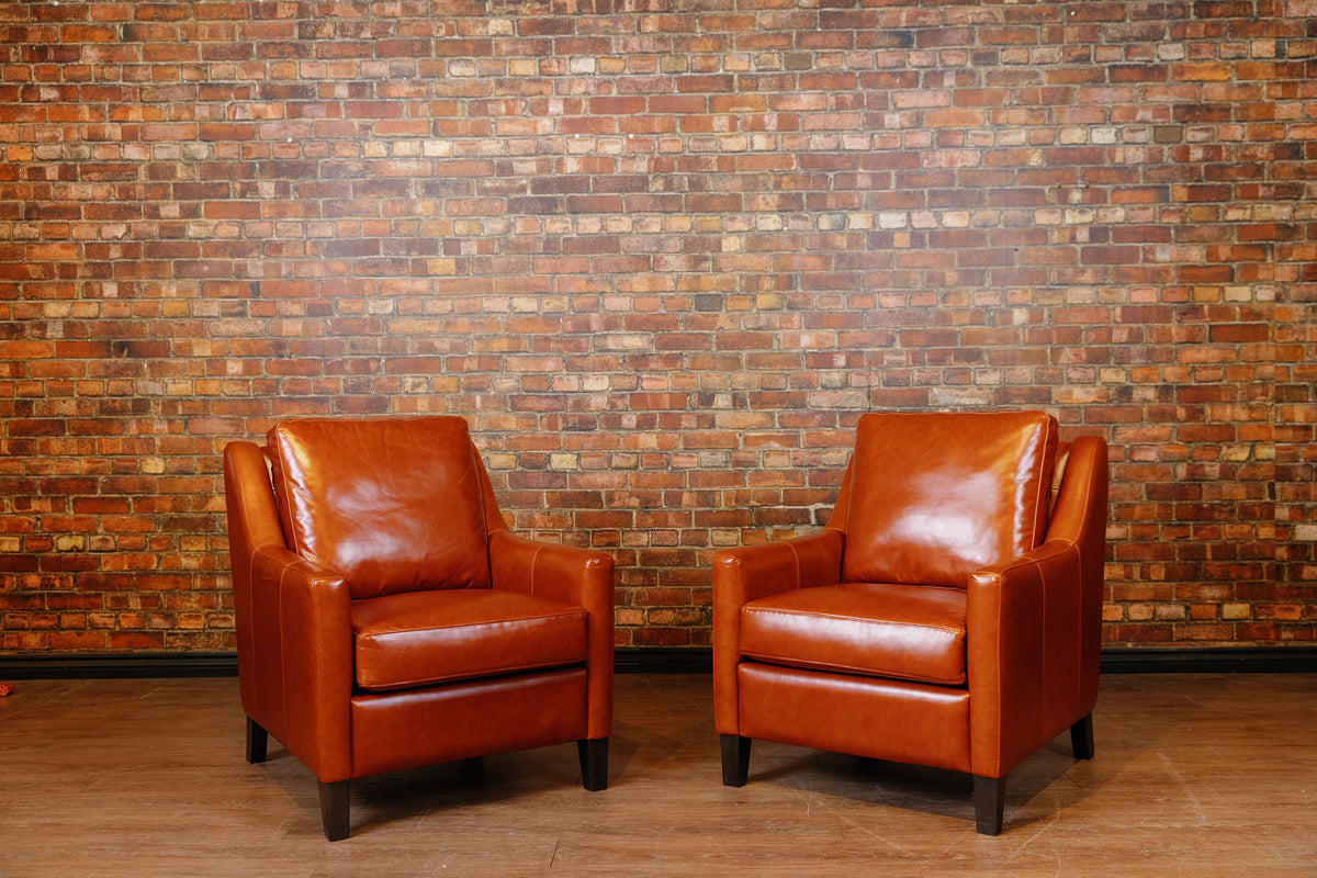 PARLOUR CHAIRS AS IS IN PREMIUM LEATHER ( SOLD)