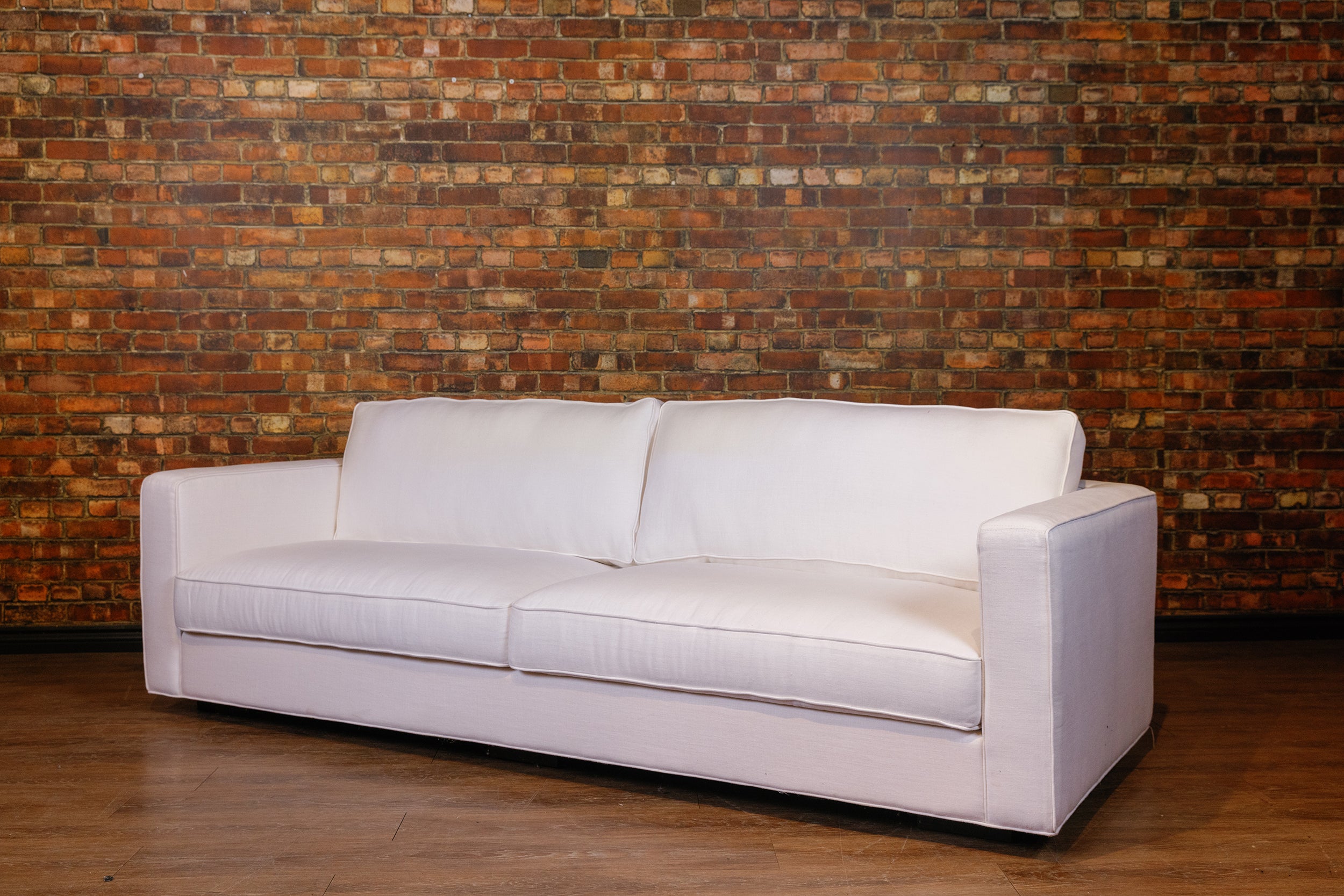 MADDEX SLIM ARM SOFA 96 INCH FABRIC FLOOR MODEL
