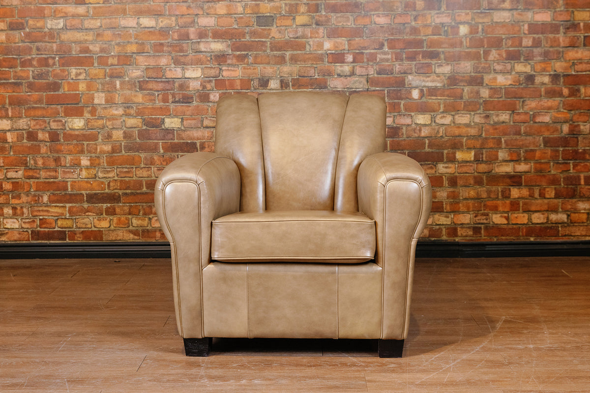 BACHELOR CLAMSHELL CHAIR FLOOR MODEL TAUPE