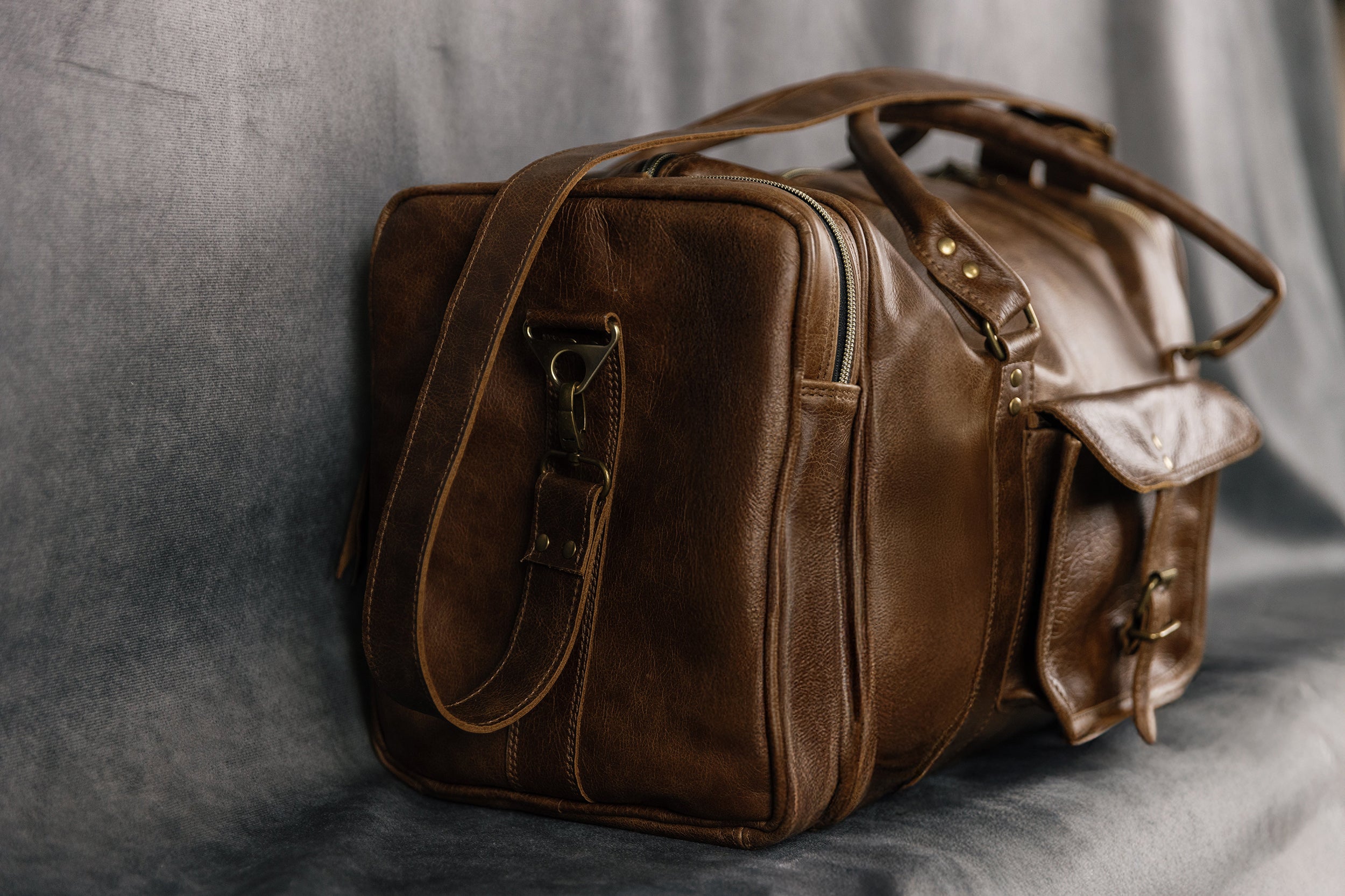 SAC DE VOYAGE EN CUIR MARRON