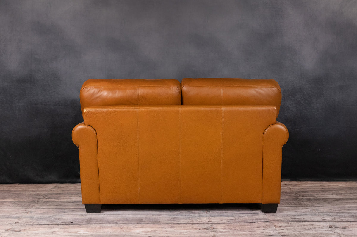 Coral Leather Loveseat