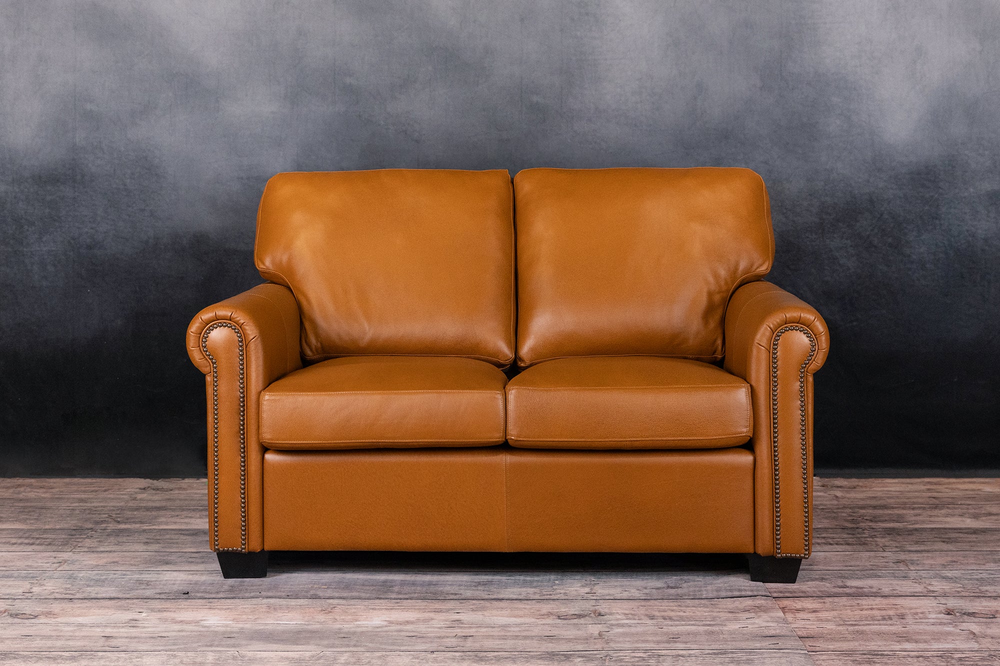 Coral Leather Loveseat
