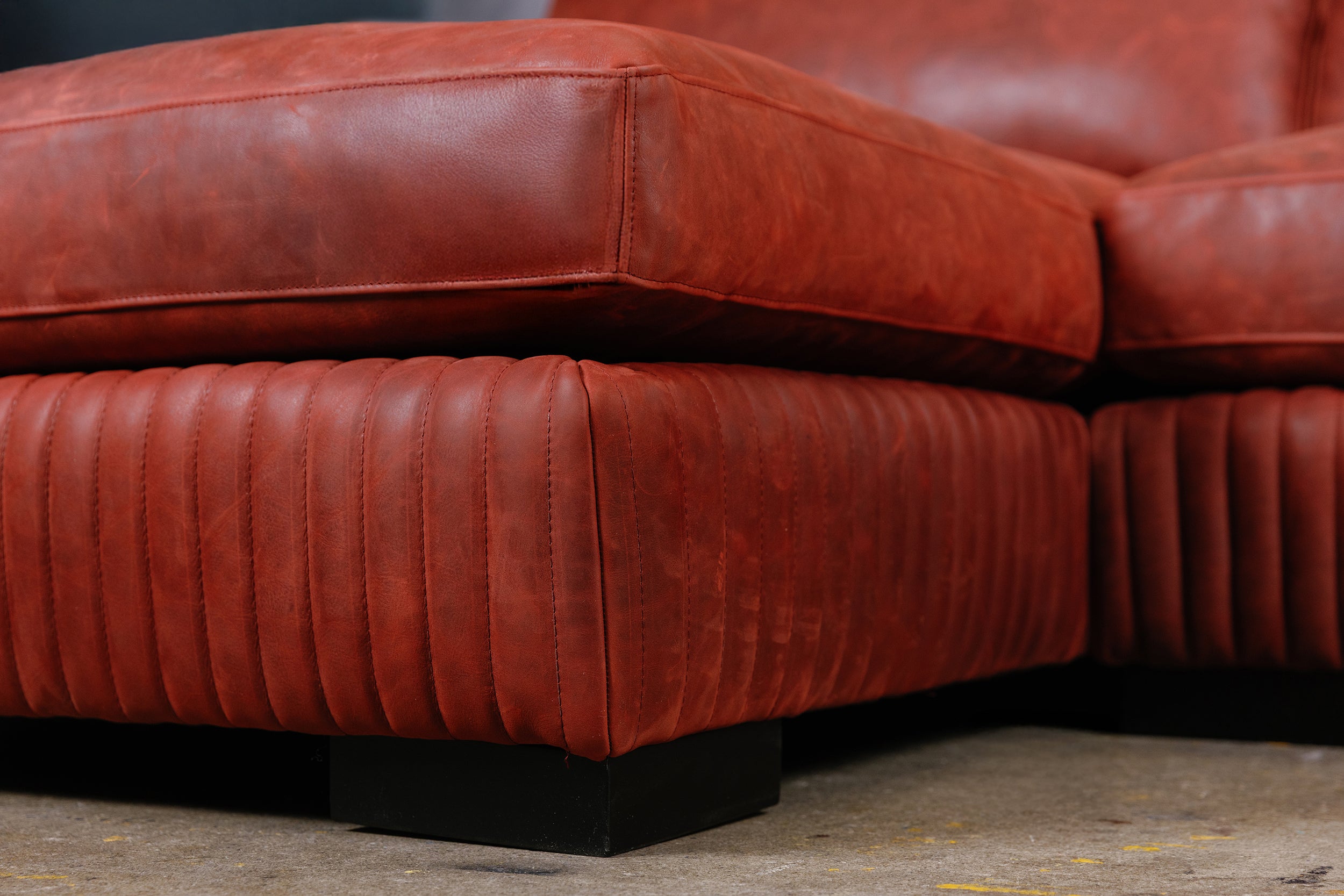 ROYAL ADMIRAL LEATHER SOFA CHAISE LHF