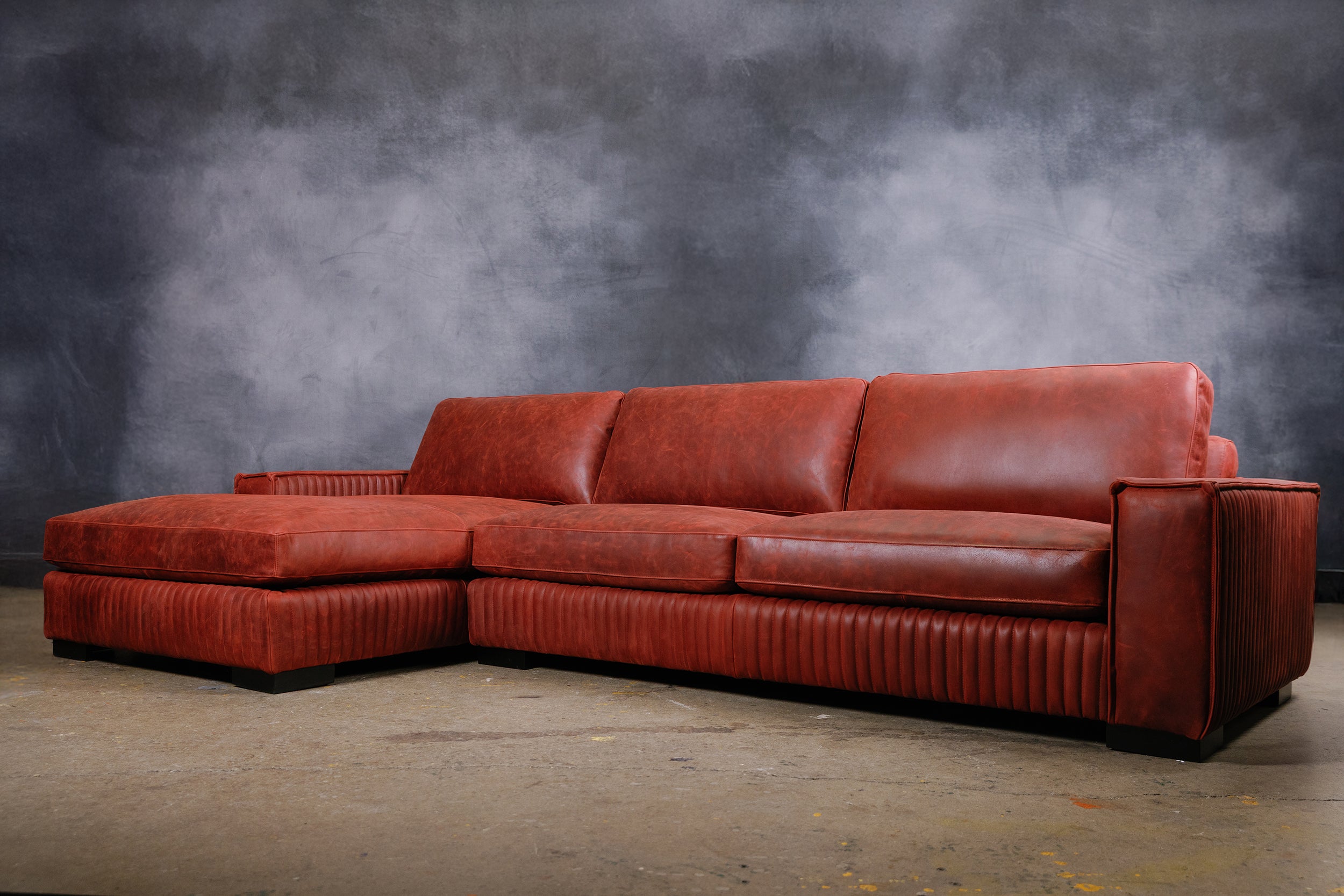 ROYAL ADMIRAL LEATHER SOFA CHAISE LHF