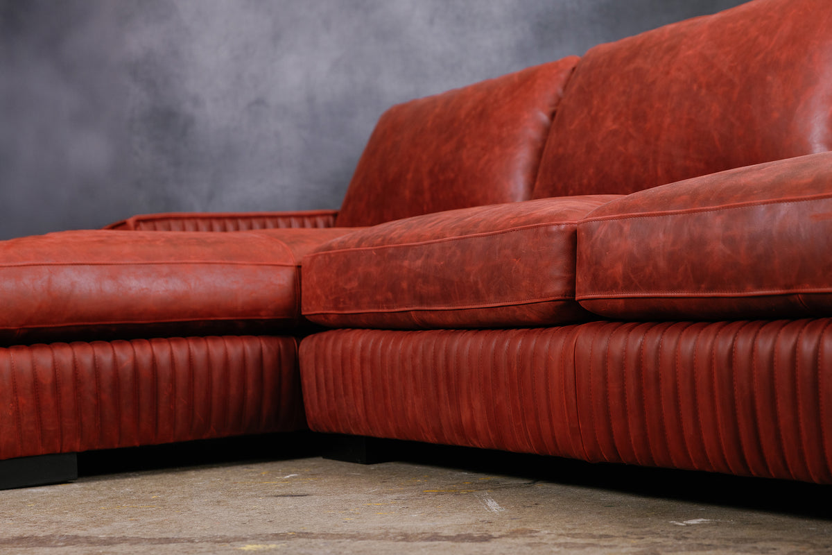 ROYAL ADMIRAL LEATHER SOFA CHAISE LHF