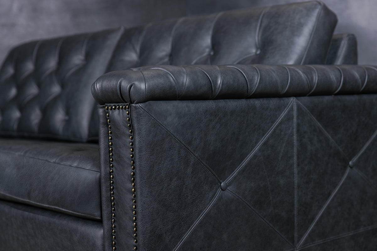 TUXEDO LEATHER SOFA