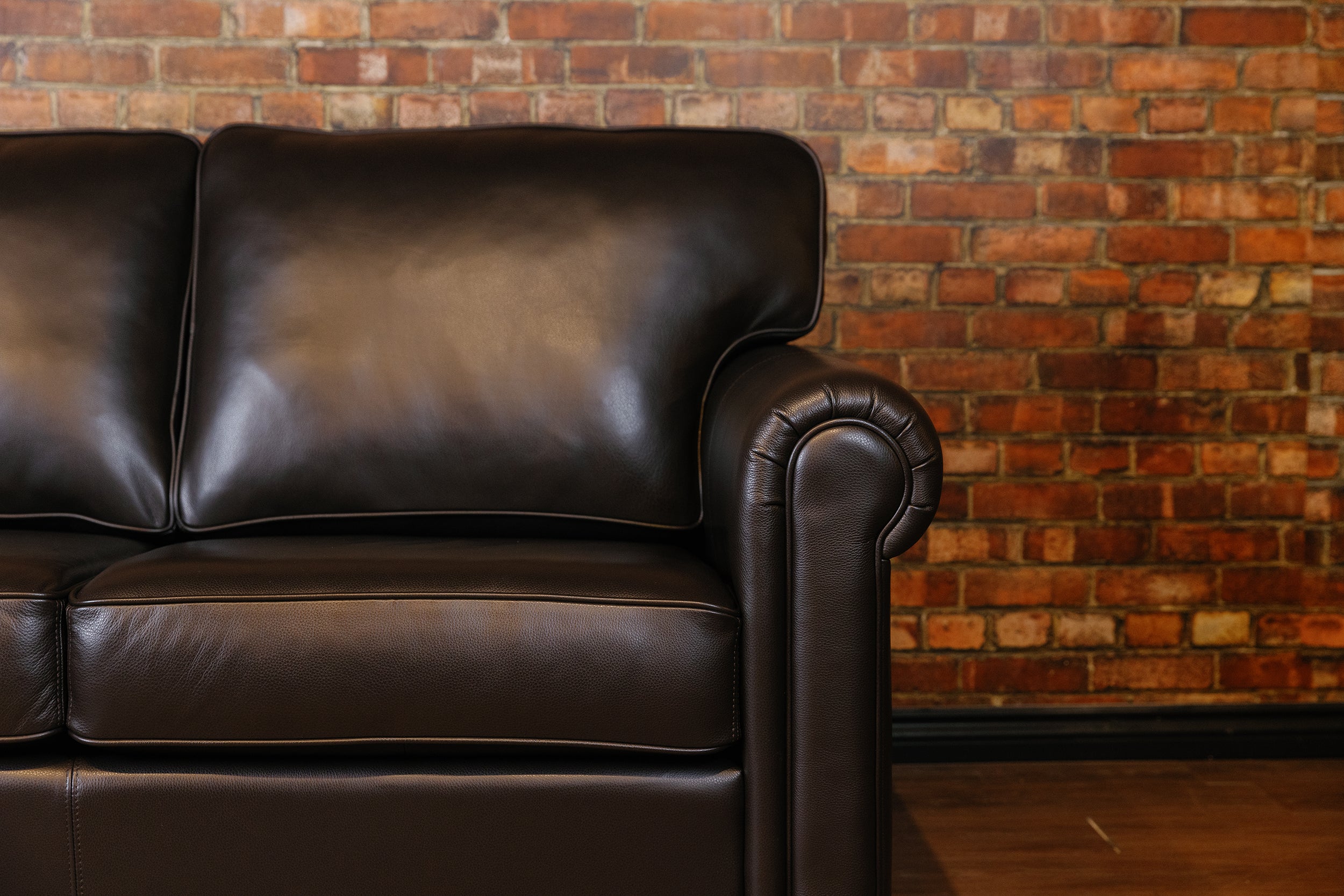CORAL LEATHER SOFA FLOOR MODEL( SOLD)