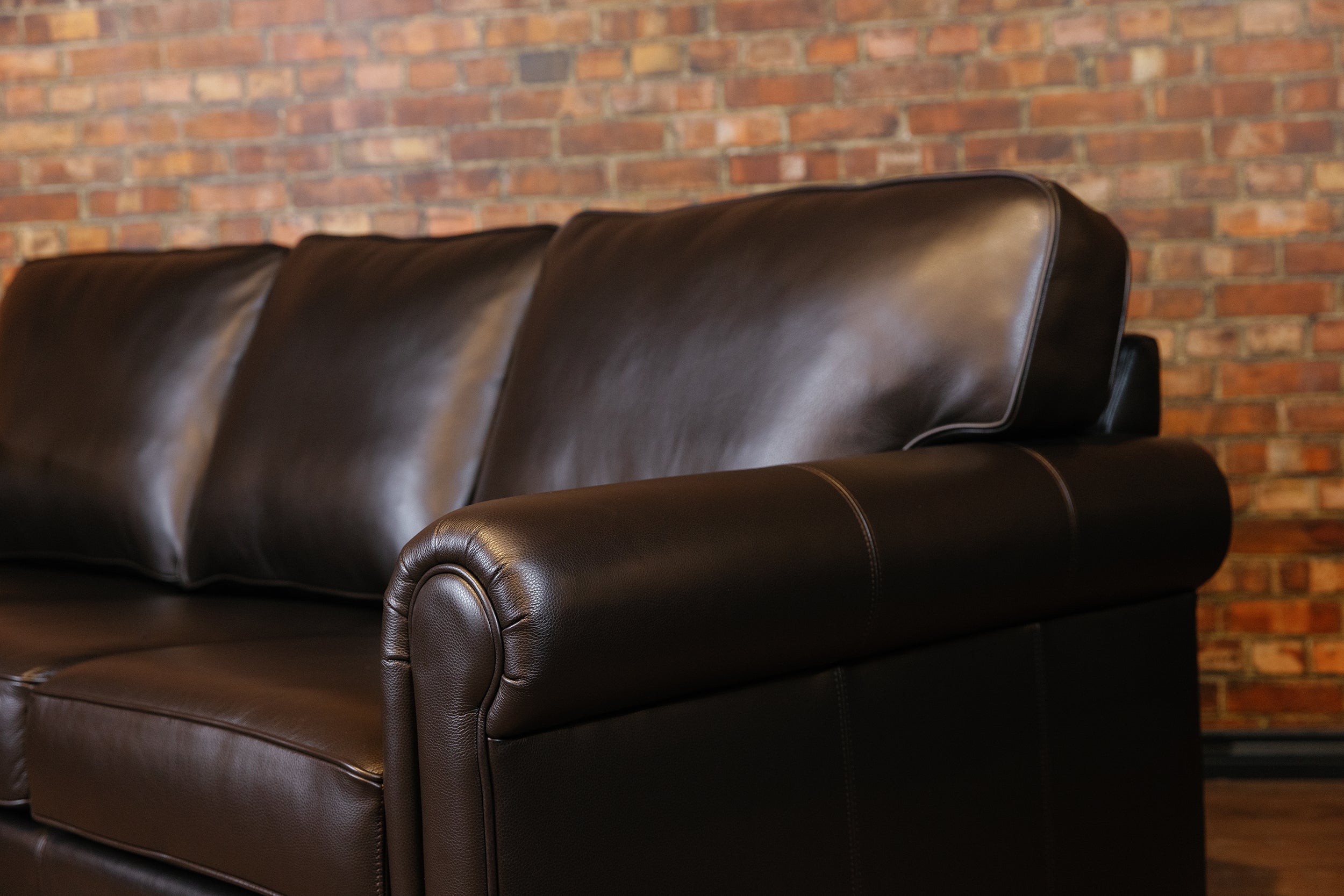 CORAL LEATHER SOFA FLOOR MODEL( SOLD)