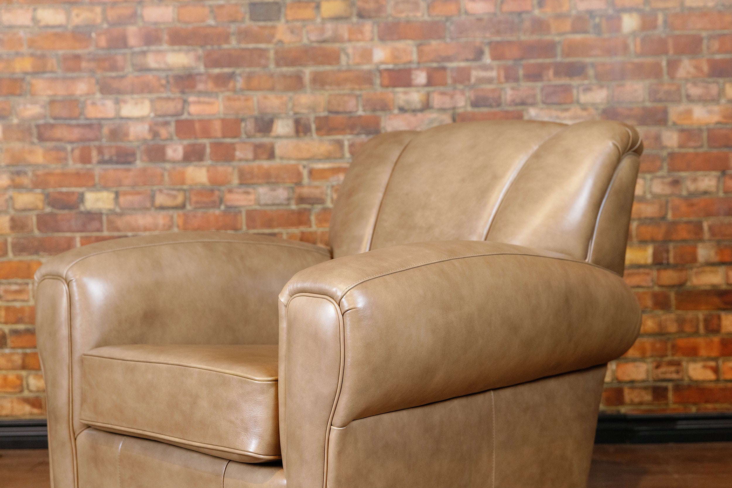 BACHELOR CLAMSHELL CHAIR FLOOR MODEL TAUPE