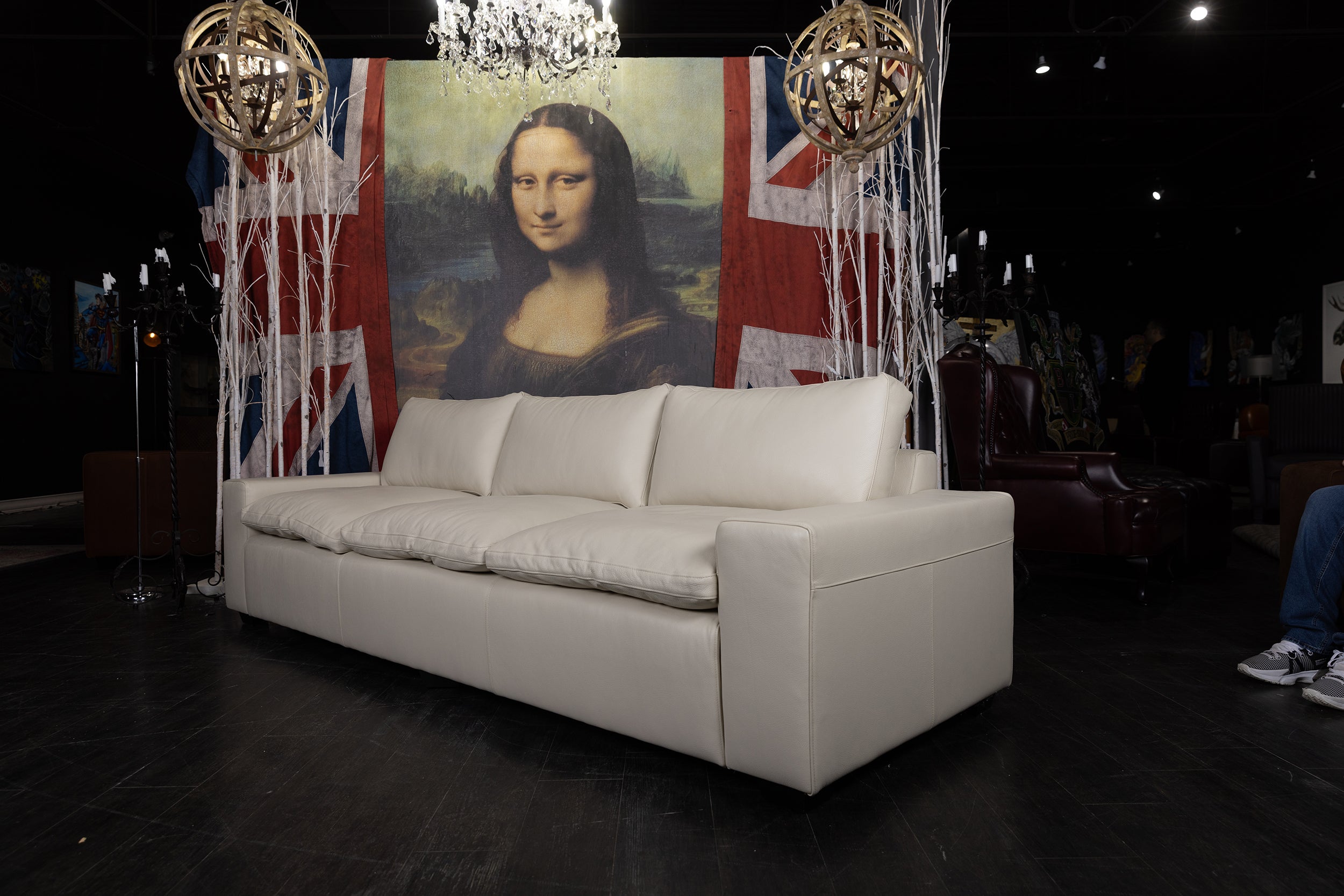 DREAM CLOUD LEATHER SOFA 9 FT FLOOR MODEL (SOLD)