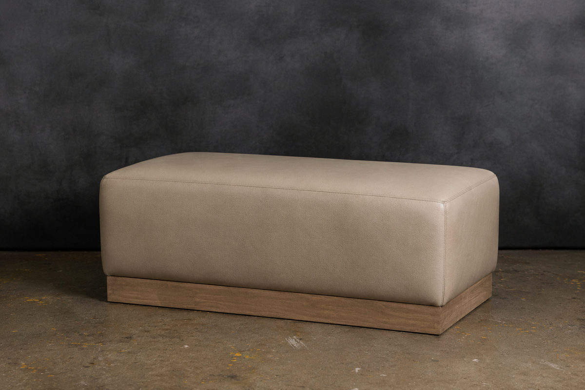 HUDSON LEATHER OTTOMAN