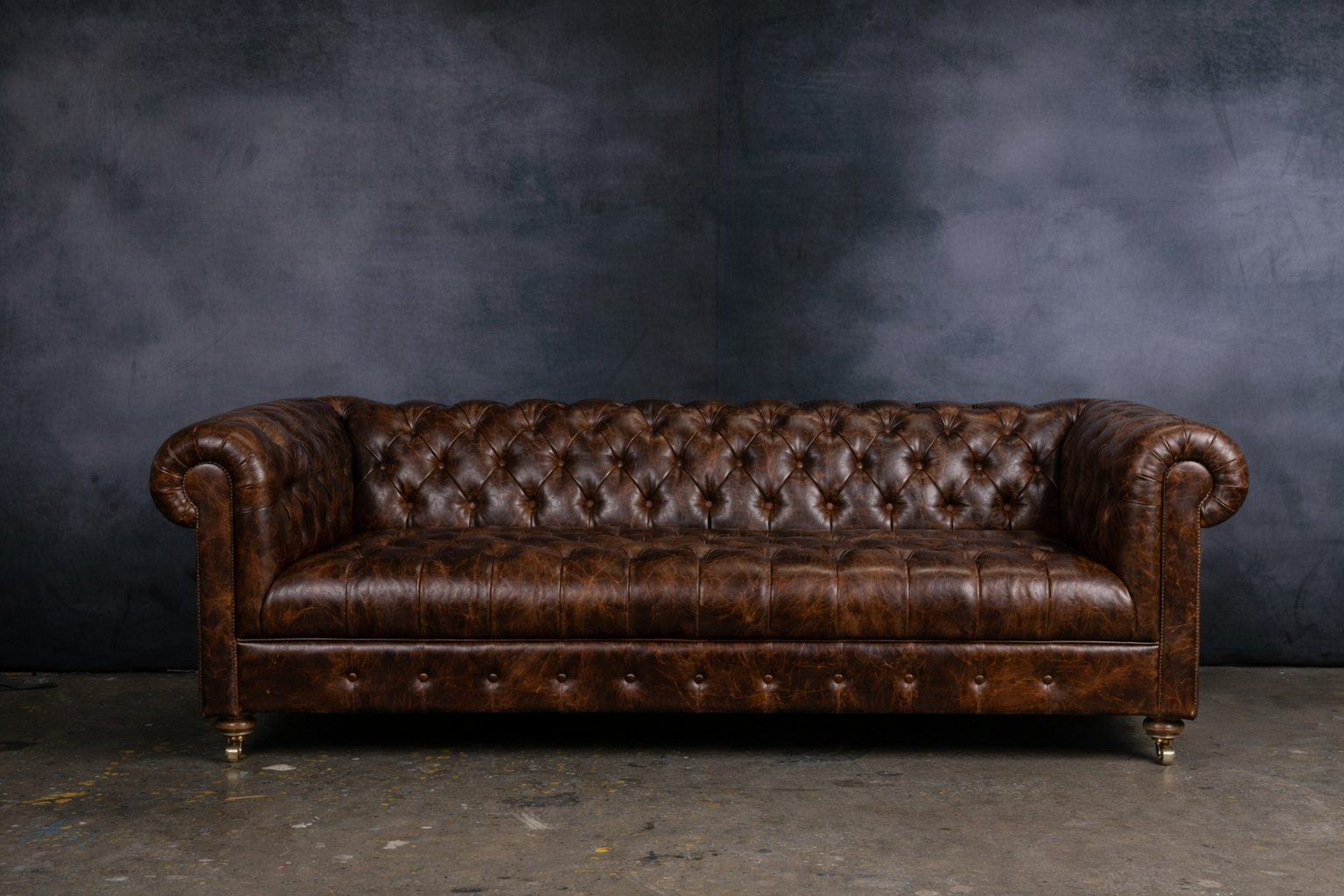 Chesterfield leather sofa with vintage charm — Boss Leather