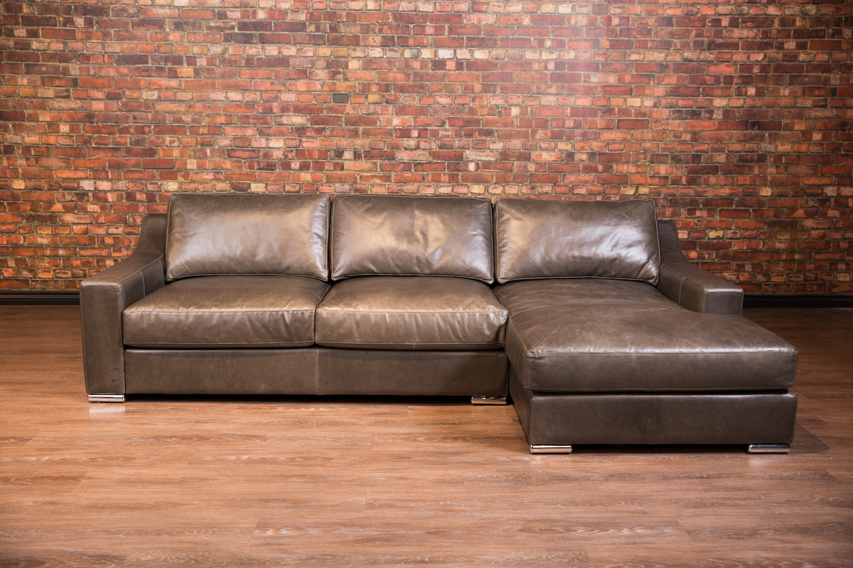 COSENTINO LEATHER SOFA CHAISE RHF