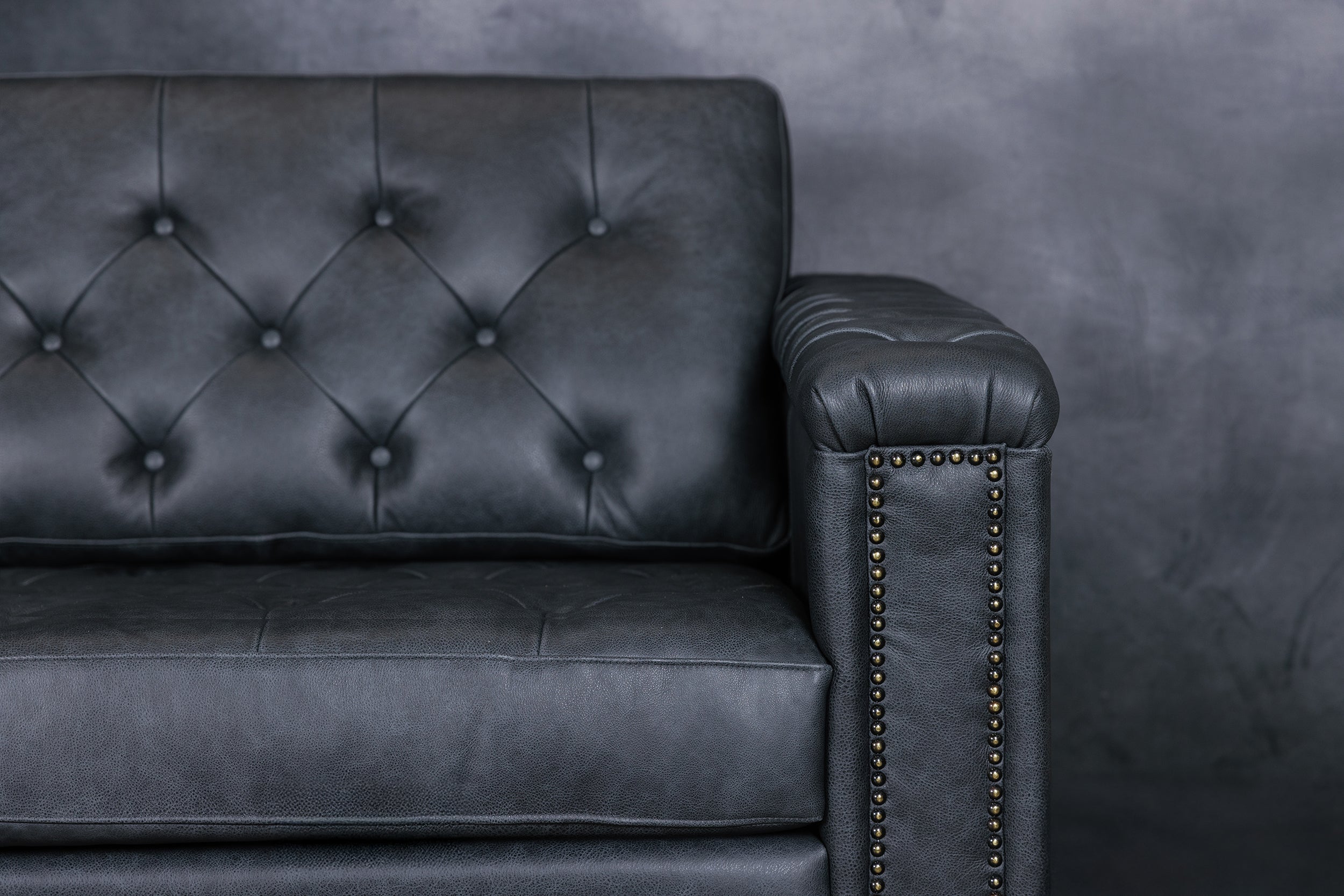 TUXEDO LEATHER SOFA